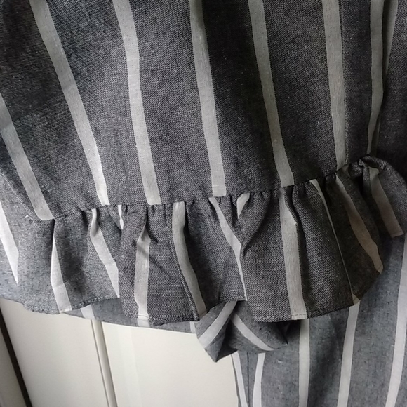 Cotton Gray white Stripes Pant jumpsuit - Picture 15 of 15